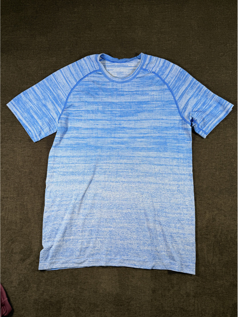 Lululemon Metal Vent Tech Short Sleeve Shirt 2.0 Blue White Ombre, Size Large